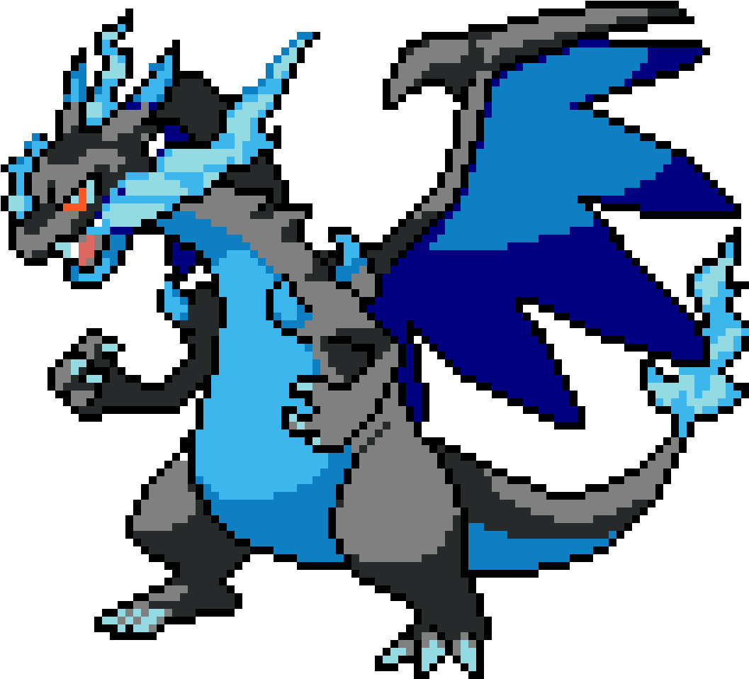 Mega-charizard X - Pokemon Mega Charizard X Sprite (1155x1155), Png Download