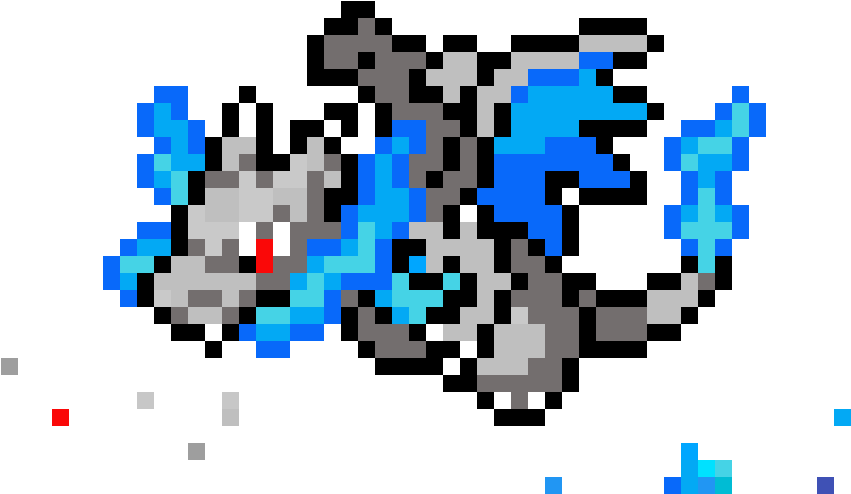 Mega Charizard X - Mega Charizard X Pixel (1190x1190), Png Download