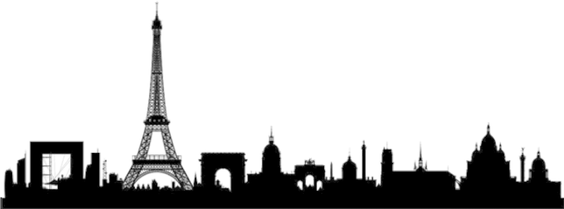 Paris Is Seen As Thé Most Interesting City Of Europe - Paris Skyline Silhouette (1120x428), Png Download