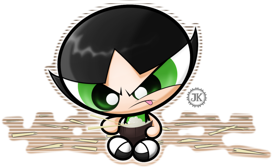 Prize Buttercup And Chopsticks By Jksketchy-d50qkc3 - Powerpuff Girls Holding Chopsticks (900x554), Png Download