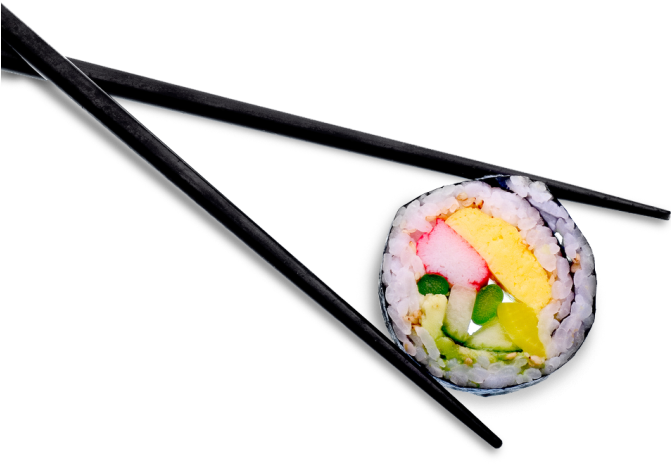 Picture Japanese Cuisine Contact Hertford Hertfordshire - Chopsticks And Sushi Png (670x474), Png Download