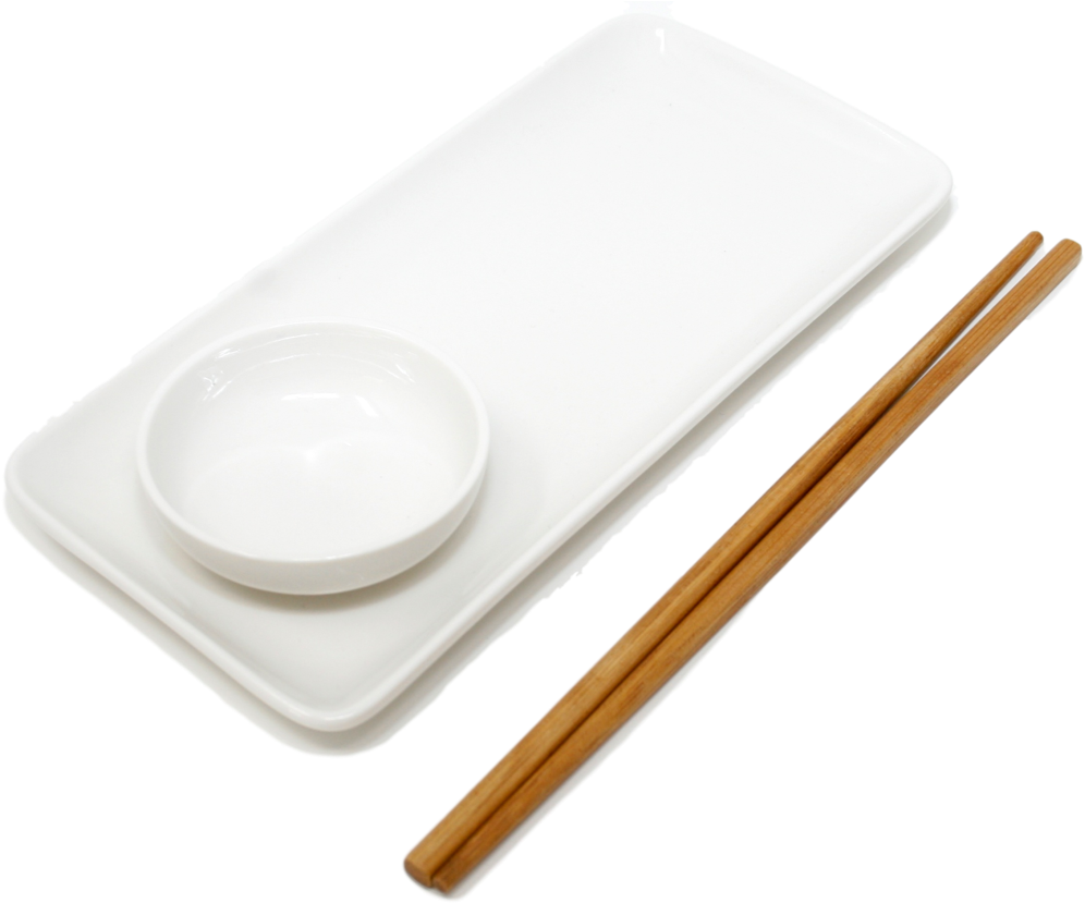 Sushi Plate, Soy Sauce Dish And Chopsticks - Wood (1024x838), Png Download
