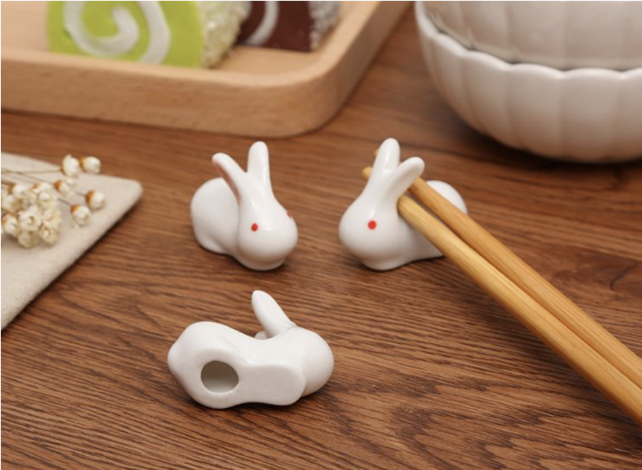 Japanese Shiro Usagi White Rabbit Porcelain Chopstick - Chopstick Rest (900x900), Png Download