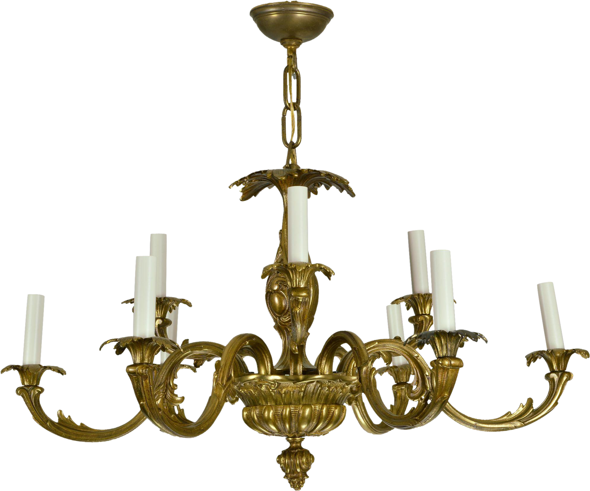 French Chandelier Png Banner Freeuse Library - Vintage Brass Chandelier (1996x1996), Png Download