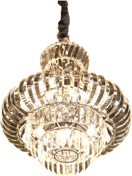 White Drum Chandelier With Rings - Chandelier (800x600), Png Download
