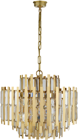 Ambrois Medium Chandelier In Hand-rubbed Antique Brass - Aerin 17122156 Ambrois Medium Chandelier (398x597), Png Download