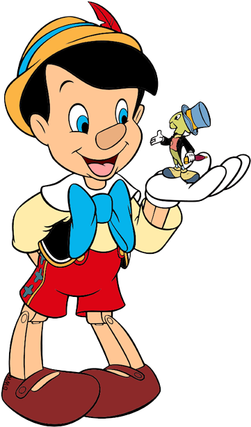 Pinocchio Png - Jiminy Cricket Et Pinocchio (372x625), Png Download