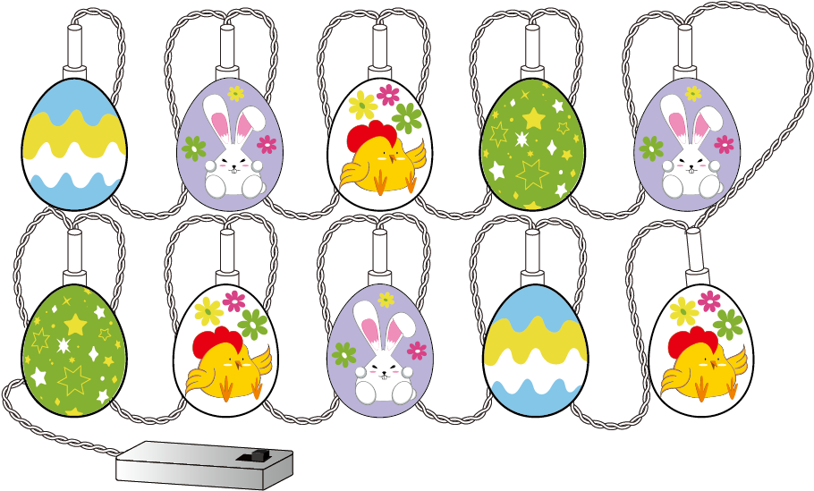 Led 10 Lights String Light (952x608), Png Download