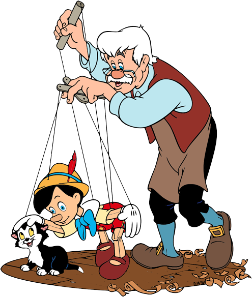 Pinocchio Clipart Figaro - Pinocchio Geppetto Png (500x592), Png Download