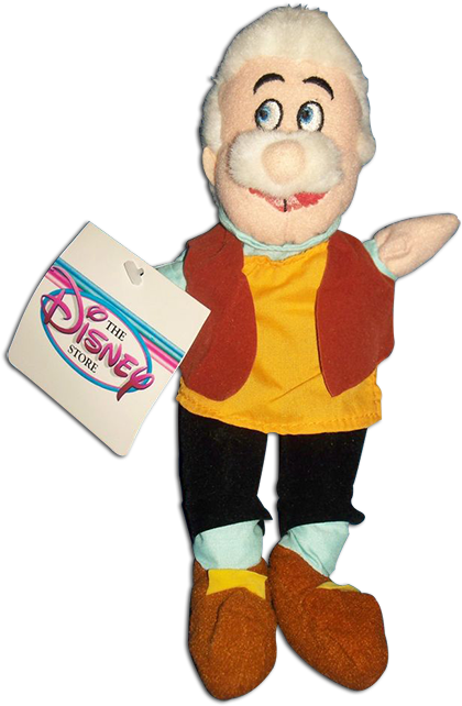 Geppetto Pinocchio Disney Store Bean Bag Plush Doll - Disney March Hare From Alice In Wonderland (448x650), Png Download