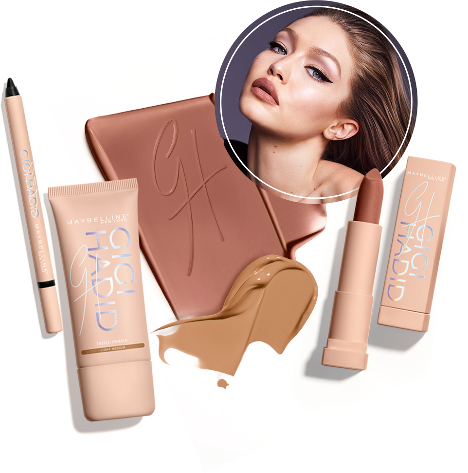 East Coast Glam And West Coast Glow Give You Everything - Gigi Hadid Maybelline Collection (962x971), Png Download