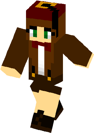 Fez Doctor Who Skin - Minecraft Girl Skin Simple (317x453), Png Download