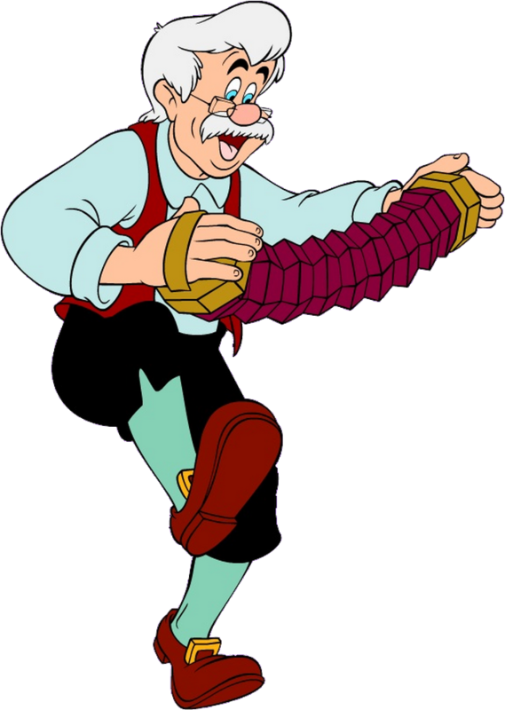 Pinocchio Clipart Walt Disney Character - Geppetto Pinocchio (569x800), Png Download
