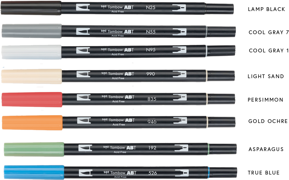 Dual Brush Pen - Fudepen (1200x1400), Png Download