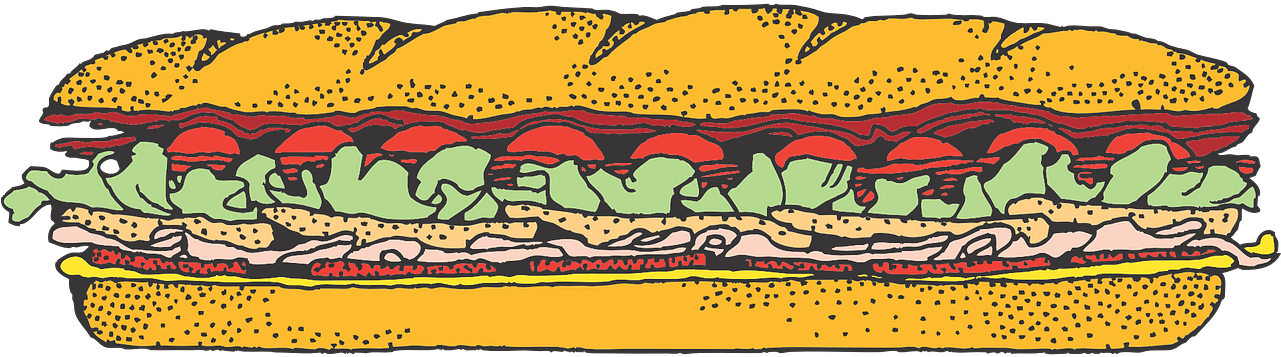 28 Collection Of Sub Sandwich Clipart - Sub Sandwich Clip Art (1280x493), Png Download