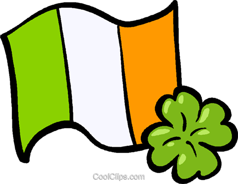 Ireland Flag Royalty Free Vector Clip Art Illustration - 4th 4 Leaf Clover Clipart (480x372), Png Download