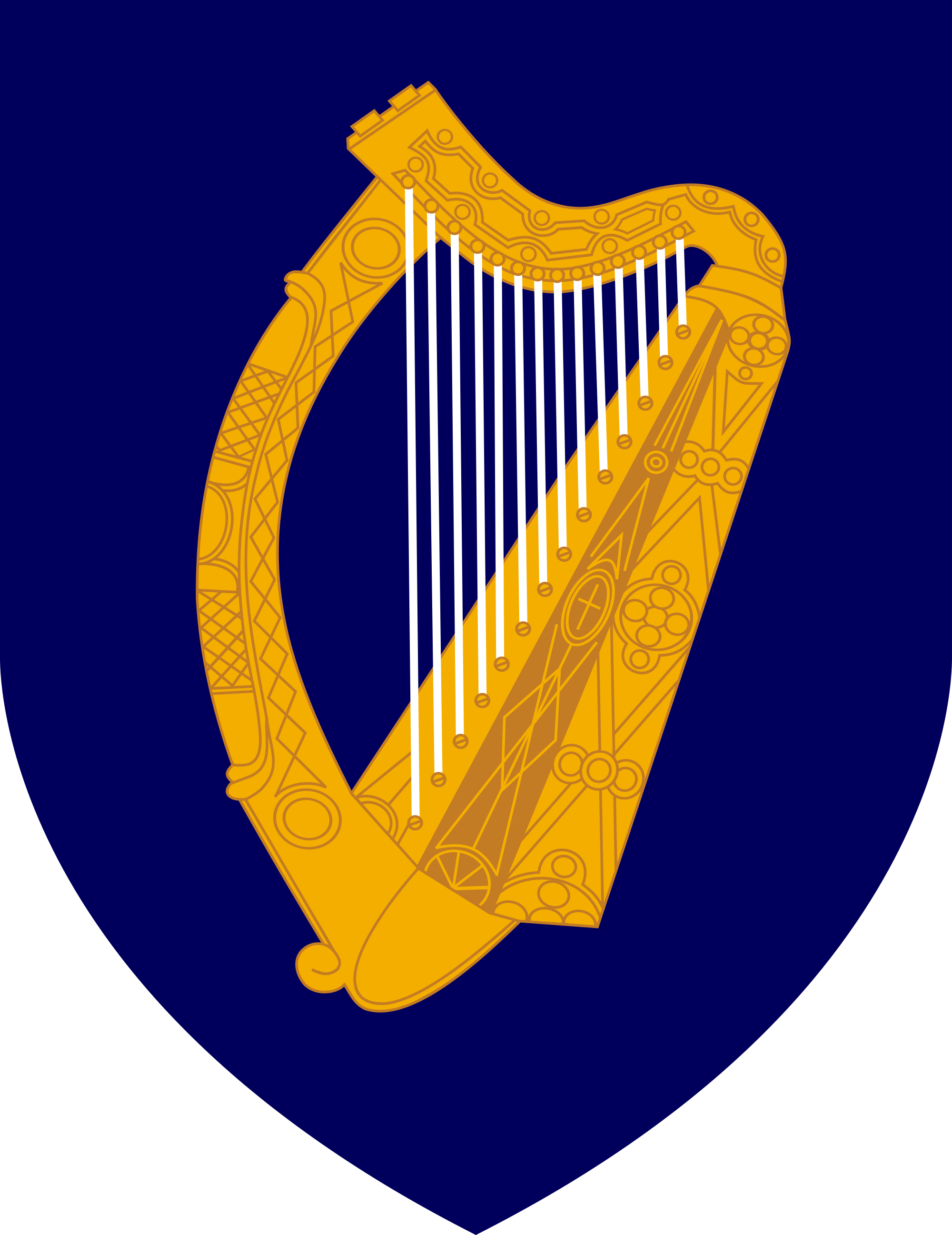 Coat Of Arms Of Ireland - Ireland Coat Of Arms (2000x2594), Png Download