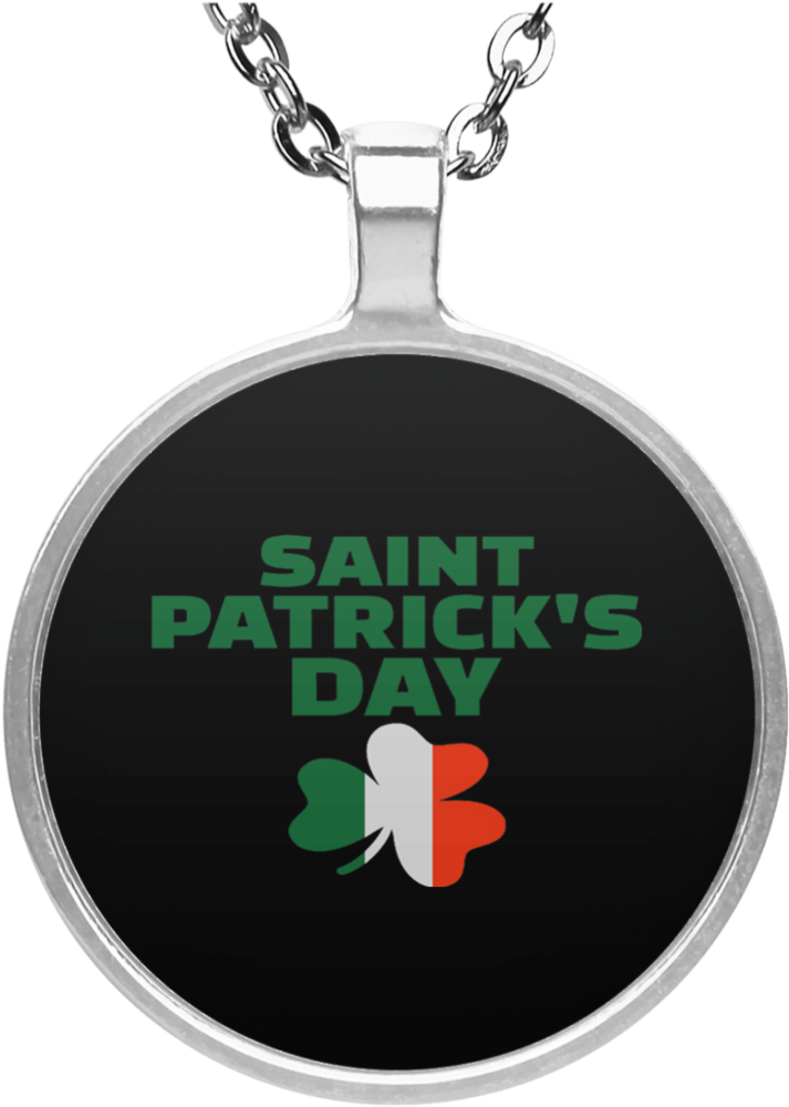 St Patrick's Day Ireland Flag Necklace - Bulldog Christmas Wreath Round Pendant Necklace (1024x1024), Png Download