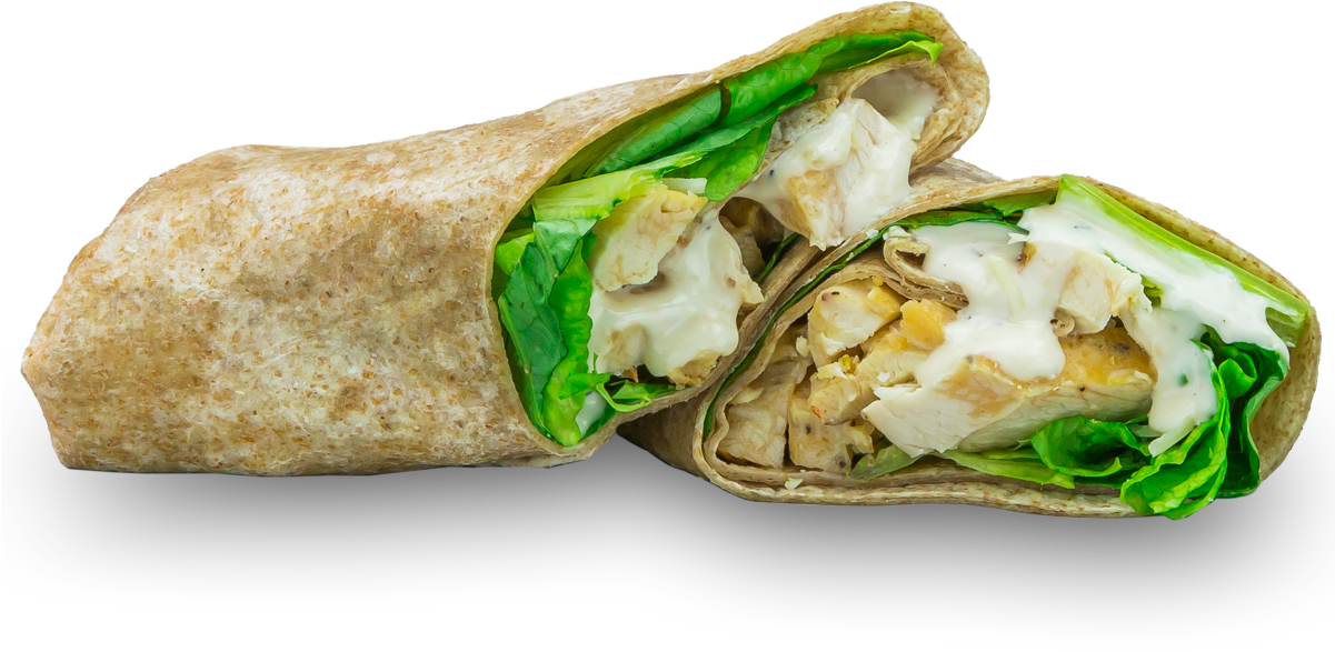 Grilled Chicken Caesar Wheat Wrap - Chicken Ceasar Wrap Clipart (1200x720), Png Download