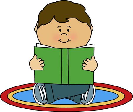 Carpet Clipart Rug - Kid Reading Clip Art (450x377), Png Download