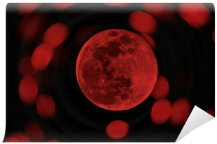 Red Halloween Moon Or Blood Moon Wall Mural • Pixers® - Full Moon (400x400), Png Download