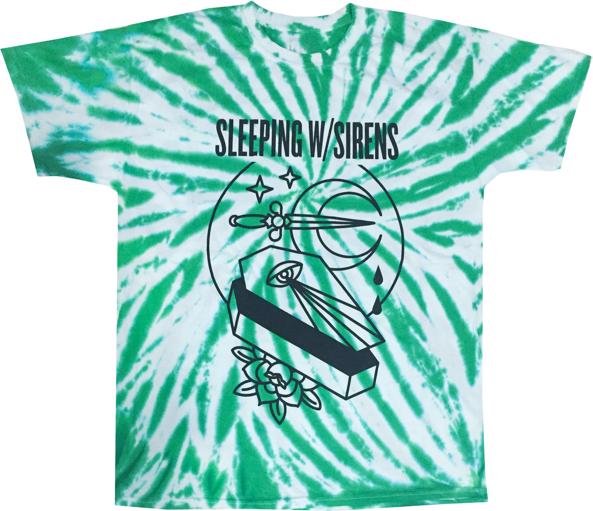 Green Tie Dye Unisex Tee Featuring The Blood Moon Design - T-shirt (2048x2048), Png Download