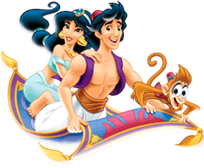 Aladino Y La Lámpara Maravillosa Magic Carpet, Disney - Aladdin And Jasmine Png (425x351), Png Download