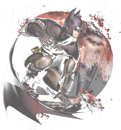 Arkham Blood Moon Men's V Neck T Shirt - Neckline (400x436), Png Download