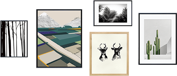 Combination Of 5 - Frame Wall Art Png (620x720), Png Download