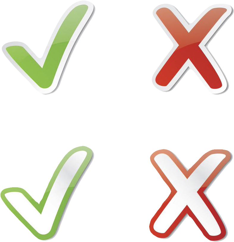 Check And X Png (1024x1024), Png Download