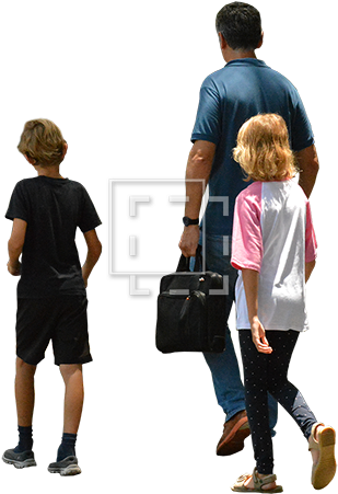 Download Children Walking Png - People Walking Family Png | Transparent