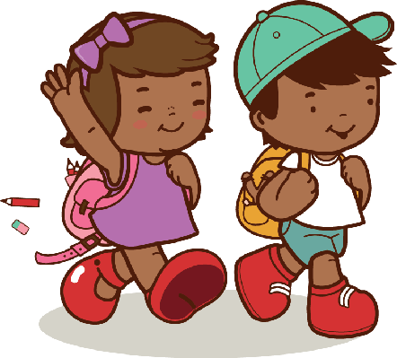 Clip Art Download African American Kids Walk To School - Walk Clipart (442x399), Png Download