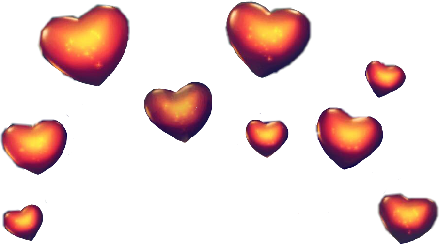 Halloween Heart Hearts Crown Head Orange Snapchat Freet - Heart (906x504), Png Download