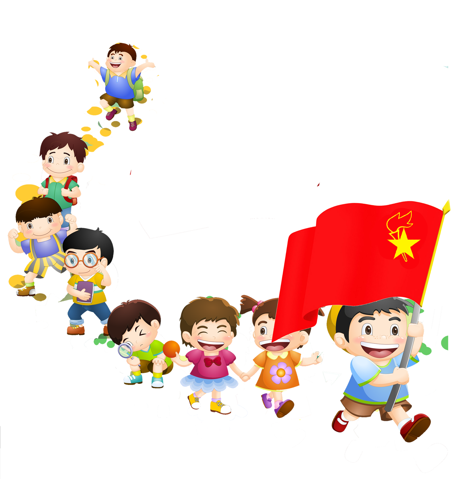Hand Painted Cartoon Children Playing Decoratives - Child (2420x1999), Png Download