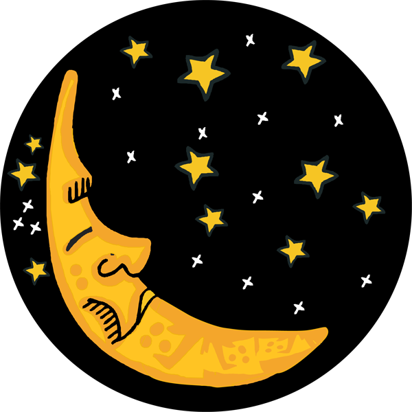 Sleepy Halloween Moon Clip Art - Moon Clipart (600x600), Png Download