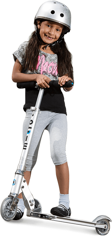 Scoot Always At Walking Speed Or Push Your Micro Scooter - Girl (500x1016), Png Download