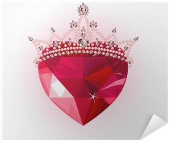 Crystal Heart With Crown (400x400), Png Download