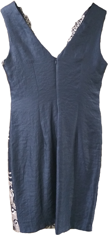 Mini Dress In Straight Line With White Lace - Little Black Dress (960x960), Png Download