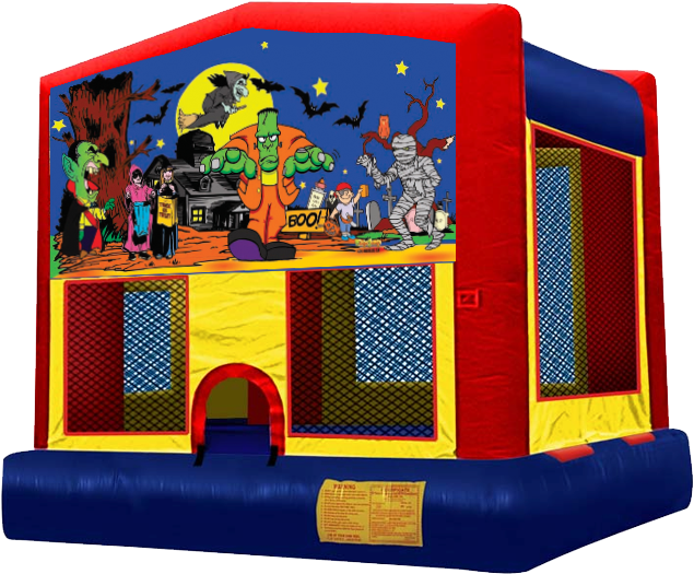 Halloween Monsters Moon Bounce Rental - Halloween Bounce House (671x644), Png Download