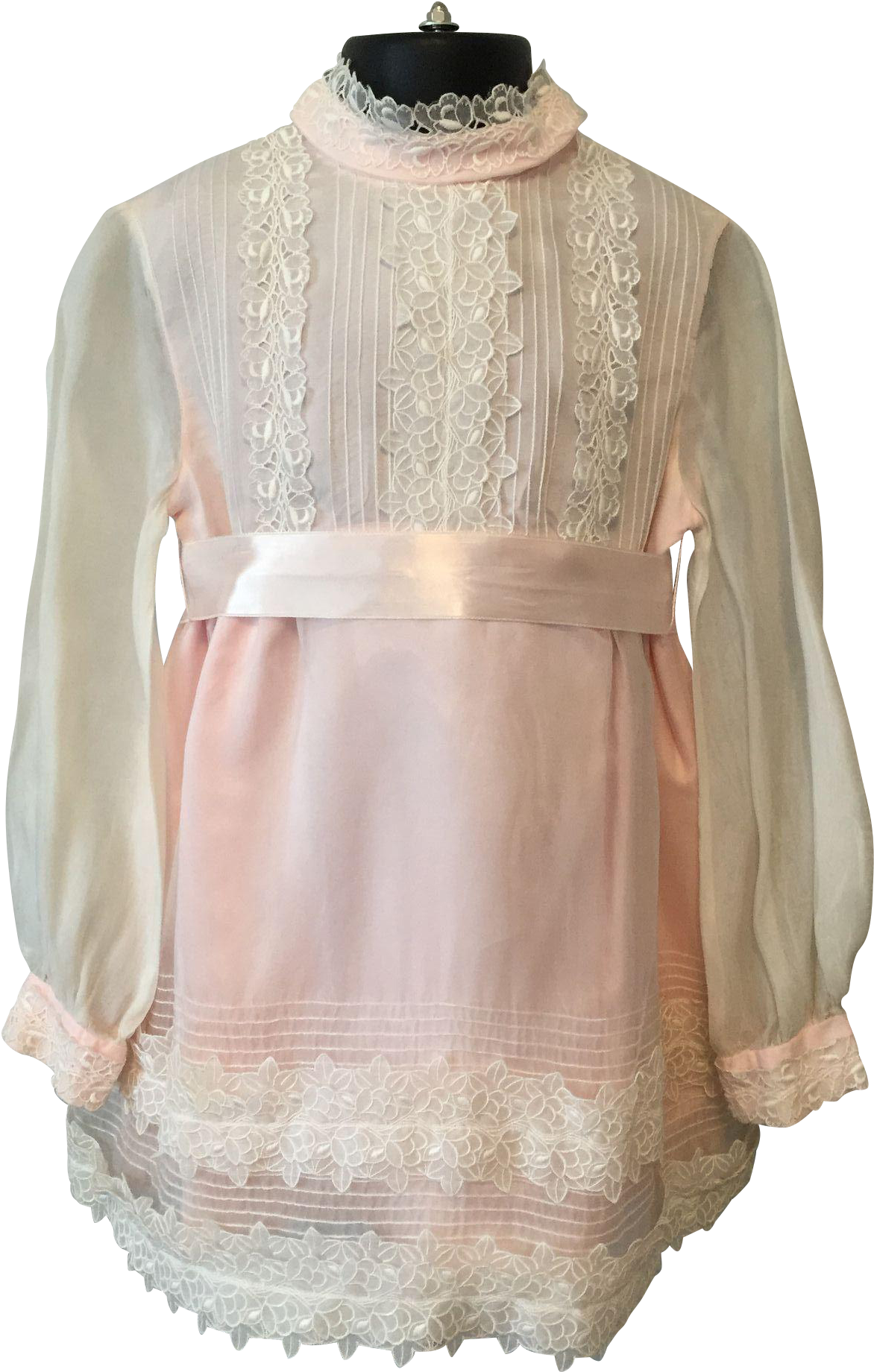 Vintage 1960s Girls Fit And Flare Dress Pink White - Blouse (1840x1840), Png Download