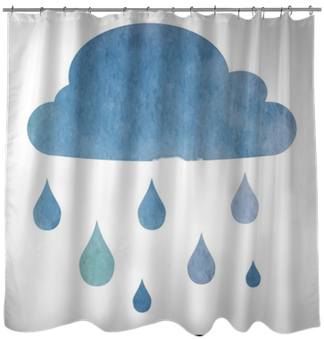 Cloud With Rain Drops - Curtain (400x400), Png Download