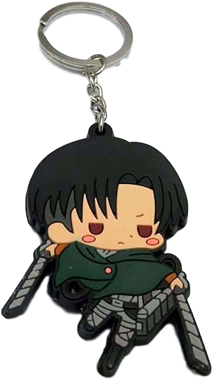 Attack On Titan Chibi Levi Keychain - Anime Keychain Png (700x621), Png Download
