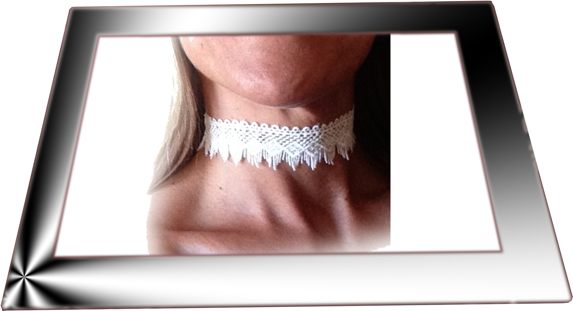 White Lace Choker Necklace - Beautiful White Lace Choker Necklace (2000x2000), Png Download