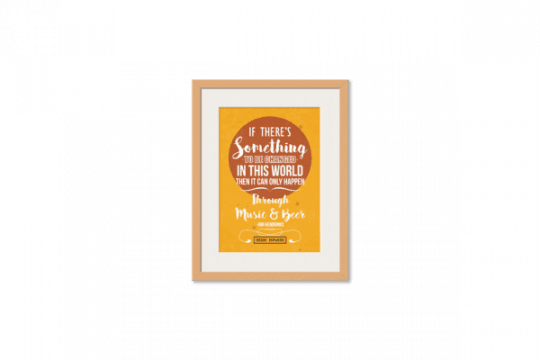 Music & Beer Framed Wall Art With Border Pine - Music (540x360), Png Download