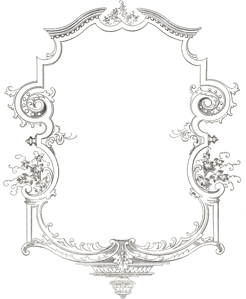 Fancy Scrolled Frame From Sheet Music - Scrolled Frame (494x640), Png Download