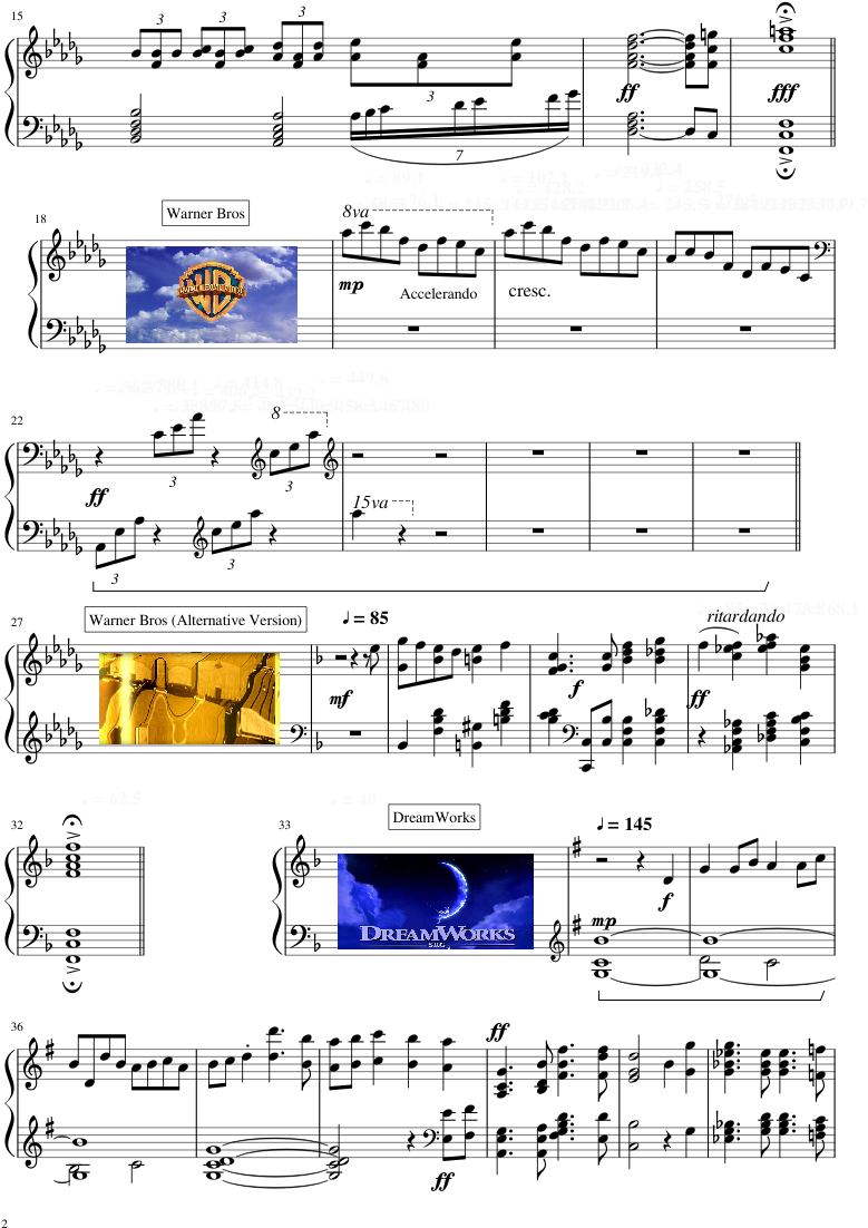 Movie Studios Opening Themes 20th Century Fox, Constantin - Sheet Music (827x1169), Png Download