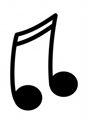 Music Notes Black And White - Music (300x418), Png Download