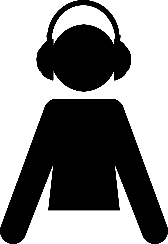 Male Cartoon Silhouette With Headphones Vector - Persona Con Auriculares Dibujos (400x400), Png Download