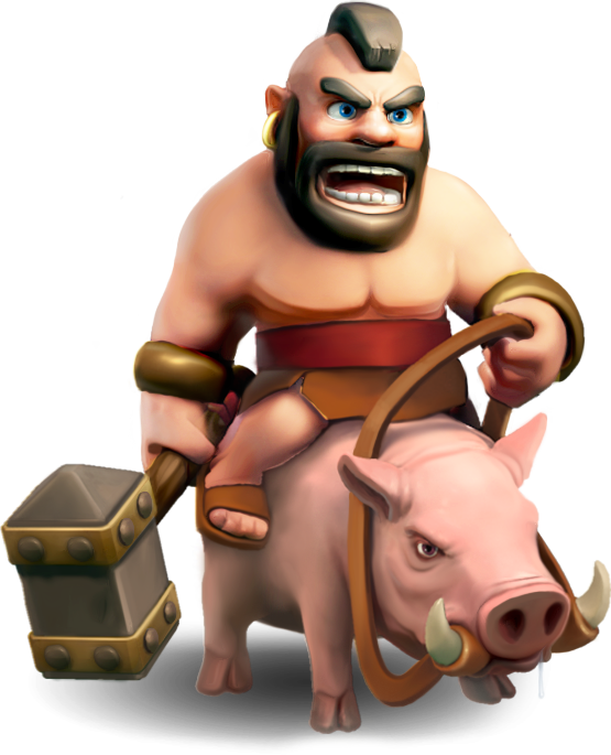 White Hog Rider = Best Hog Rider - Hawk Rider Clash Of Clans (555x685), Png Download