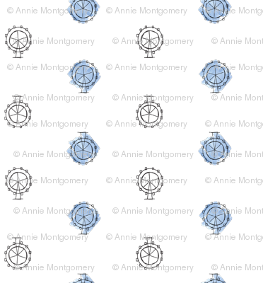 Watercolor Ferris Wheels Small - Circle (372x400), Png Download